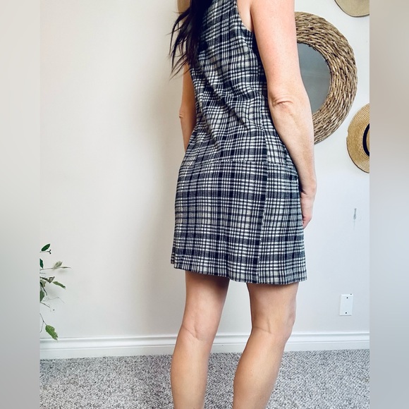 Y2K Preppy Benetton plaid tweed mini dress size Large collegiate private school - Picture 5 of 7